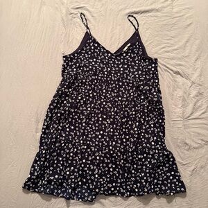 Altar'd State Navy and White Floral Mini Dress